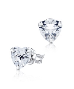 Pretty Heart CZ Silver Stud Earring STS-2646